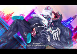 1boy 1girls 3d 3d_(artwork) big_penis chobixpho cowgirl_position female gwen_stacy gwen_stacy_(spider-verse) long_tongue male marvel sex spider-gwen spider-man:_into_the_spider-verse spider-man_(series) straight symbiote venom_(marvel)