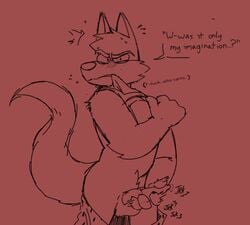 1boy alternate_version_available anthro blind blush canine canine_penis caught caught_in_the_act caught_masturbating doggo_(undertale) gay hand_on_penis knot knotted_penis male_only masturbation nervous ocdean paranoid penis_grasp profanity questioning self_hug shocked sketch sketchy solo stuttering surprised sweat text undertale vulgar