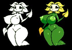 1girls anthro anthrofied areolae armpits ass belly belly_button big_ass big_breasts big_butt black_and_white black_background black_eyes black_sclera breasts butt cleavage color colored eyelashes female female_only flower flower_petals flowey_the_flower full_body genderswap green_skin hips huge_ass huge_breasts huge_butt humanoid kneeling large_ass large_breasts large_butt looking_at_viewer monochrome naked navel nipples non-mammal_breasts nude nude_female nudity petals pixel_art plant plantie pose posing pussy rule_63 seductive seductive_eyes seductive_look seductive_smile simple_background smile smiling smiling_at_viewer solo solo_female sprite tagme the_absolute thick thick_ass thick_thighs thighs undertale voluptuous wide_hips