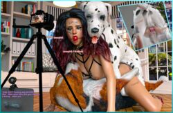 3d anal ball_gag camera canine canine_penis comic dog double_penetration female goditseb group_sex vaginal_penetration webcam zoophilia