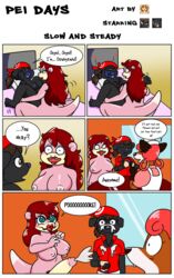 1futa 2girls anthro areolae black_fur blush breasts canine chubby clothing comic cosplay cum cum_in_pussy cum_inside cumshot dialogue digital_media_(artwork) duo ejaculation english_text erect_nipples erection female female_penetrated female_with_female furry futa_on_female futa_with_female futanari futanari_penetrating hands-free handsfree_ejaculation heart hindpaw huge_penis intersex intersex/female interspecies large_breasts mammal may_(pokemon)_(cosplay) nintendo nipples nude open_mouth orange_fur orgasm original_character paws penetration penis pink_fur pokémon_(species) pokemon pokemon_rse sex sherri_mayim slowpoke spontaneous_ejaculation spontaneous_orgasm technicolor_pie text tongue video_games white_border wide_hips