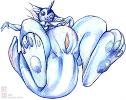 2007 anthro barefoot blue_skin color eeveelution female female_only nintendo nude pokémon_(species) pokemon pokemon_(species) pussy solo tactical_snake tagme vaporeon vulva