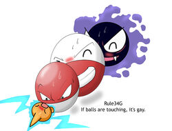 balls_touching electrode_(pokemon) foursome gastly gay pokemon rotom voltorb