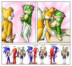 anthro bat breasts canine clothing comic cosmo_the_seedrian dress dress_lift echidna erection female fox fur furry hedgehog interspecies knownvortex knuckles_the_echidna male mammal multiple_females multiple_males nipples penis rouge_the_bat seedrian sega sex sonic_(series) sonic_the_hedgehog sonic_x straight tagme tails team_sonic