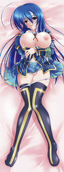 blush breasts c.r. dakimakura highres kurokami_medaka large_breasts long_hair medaka_box nipples panties panty_pull pussy smile thigh_gap thighhighs thighs uncensored underwear