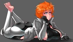 big_butt blue_eyes comicomryu janice_(comicomryu) looking_at_viewer red_hair ryumxr short_hair sony