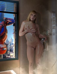 1boy 1girls actress age_difference areolae assistant balls blonde_hair breasts casual_exposure casual_nudity celebrity clothed_male_nude_female detailed_background erect_nipples erection exposed_penis fakes female fit french_nails gwyneth_paltrow hi_res high_resolution highres holding holding_penis iron_man_(series) light-skinned_female light-skinned_male light_skin male marvel marvel_cinematic_universe masturbation milf negisaray nipples nude penis penis_grab penis_out pepper_potts peter_parker photorealism photorealistic pubic_hair pussy real_person realistic shaved_pussy shiny_skin shower showering small_breasts spider-man spider-man:_homecoming spider-man_(series) spider-man_(tom_holland) straight stroking stroking_penis tom_holland upside-down vagina voyeur voyeurism