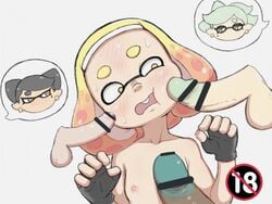 1girls 3futas big_penis callie_(splatoon) censored female futa_with_female futanari marie_(splatoon) marina_(splatoon) nintendo nuranura-san pearl_(splatoon) penis penis_on_cheek penis_on_chest penis_size_difference splatoon surrounded_by_penises tagme young