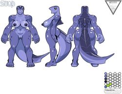 anthro bogexplosion breasts broad_shoulders character_sheet female fish marine navel nipples nude purple_skin pussy shark shark_girl tagme