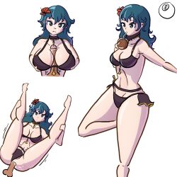 08_drw 1boy 1girls alternate_costume anal anal_sex anus ass belly big_breasts big_thighs bikini black_bikini blue_eyes blue_hair blue_hair_female bra breasts byleth_(female)_(summer)_(fire_emblem) byleth_(fire_emblem) byleth_(fire_emblem)_(female) cum cum_on_breasts cum_on_face dark-skinned_male dark_penis dark_skin drinking eyes female female_focus fire_emblem fire_emblem:_three_houses fire_emblem_heroes flower flower_in_hair large_breasts legs legs_up light-skinned_female light_skin long_hair long_hair_female male navel nintendo official_alternate_costume paizuri penis sex stomach straight swimsuit thighs tummy unseen_male unseen_male_face waist