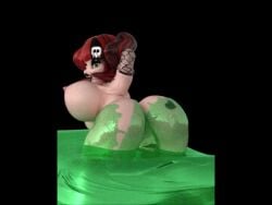 1girls 3d anal_penetration anal_sex animated ass bicolored_hair big_ass big_breasts black_lipstick ellie_walls_(odysseyellie) erect_nipples fishnet_armwear freckles gelatinous_cube goth_girl green_eyes horny_female human_female kei-waza looking_at_viewer loop makeup minecraft multicolored_hair nude nude_female outdoors outside pale_skin pierced_nipples self_upload sex_toy sinking skull_hair_ornament slime sound thick twerk twerking video