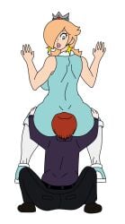 1boy 1girls ass_sniffing crossover facesitting mario_(series) nintendo original original_character princess_rosalina silver_crown sports_uniform tagme tennis_uniform