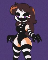 1girls armwear bare_shoulders black_eyes black_leotard breasts brown_hair brown_hair_female buttons charlie_emily charlotte_emily claws elbow_gloves female female_only five_nights_at_freddy's five_nights_at_freddy's_2 fnaf_novels gloves hips leggings legwear leotard lipstick long_gloves long_hair long_hair_female long_socks marionette_(fnaf) mask masked puppet_(fnaf) puppet_(fnaf)_(cosplay) red_cheeks red_lipstick sharp_claws sideass socks solo solo_female solo_focus stockings striped_armwear striped_clothing striped_gloves striped_legwear striped_socks striped_stockings striped_thighhighs the_fourth_closet_(fnaf) the_silver_eyes thick_thighs thighhighs thighs tight_clothing tomfooleryarts tommytornado tornad0tommy turtleneck turtleneck_leotard wide_hips