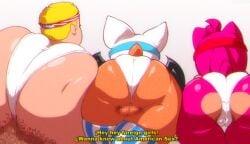 2boys 2girls american_flag amy_rose anal angelauxes anthro ass big_ass big_ass_(male) chubby_male female femboy hairy_balls hairy_pussy huge_ass male male/male pubic_hair rouge_the_bat sonic_(series) thick_thighs wide_hips yoga