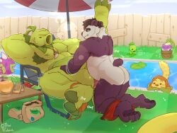 3_toes 4:3 4_toes accessory anal anal_sex anthro armpit_hair backyard bear beverage big_penis body_hair boxers_(clothing) chomper_(pvz) clothing container cup dogtail_(pvz) electronic_arts elemental_creature elemental_humanoid feet fence flora_fauna furniture gay gay_male genitals giant_panda green_body hair hi_res humanoid lily_pad male male/male mammal nude otherpolanda outside_sex panfluff_(xpanda6) paws peashooter_(pvz) penetration penile penile_penetration penis penis_in_ass plant plant_humanoid plants_vs._zombies plants_vs_zombies plants_vs_zombies_2:_it's_about_time pool popcap_games primal_peashooter primal_peashooter_(pvz) public public_nudity public_sex sex spread_legs spreading table text toes underwear yaoi