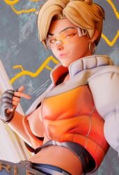 1girls 3d antifragile_traysi big_breasts blender breasts close-up korra_amari le_sserafim lena_oxton nsfw overwatch overwatch_2 sfw solo sunglasses tinted_eyewear tracer