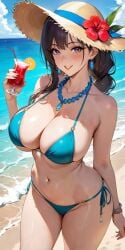 1girls adult ai_generated bare_shoulders beach belly belly_button big_breasts bikini blush braid breasts brown_hair busty cloud cocktail commentary_request curvaceous curvy curvy_female curvy_figure drink drinking earrings female female_focus female_only flower front-tie_top happy huge_breasts lia_the_busty_redhead long_bangs long_hair looking_at_viewer mature_female micro_bikini milf mommy nature nature_background necklace original original_character outdoors outside purple_eyes sand self_upload side-tie_bikini side-tie_panties skimpy skimpy_bikini smile smiling solo solo_female solo_focus straw_hat tagme thick thick_thighs thighs tied_hair voluptuous voluptuous_female water wide_hips