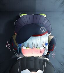 all_the_way_to_the_base cumming_in_mouth ejaculation fellatio futadom futanari girls'_frontline hk416_(girls'_frontline) nodachinsfw on_knees shaking skirt smug sucking_penis sweatdrop sweating tear tearing_up throat_swabbing ump45_(girls'_frontline)