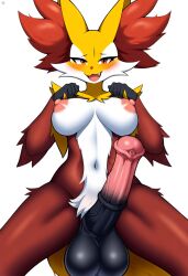 ai_generated anthro delphox dickgirl equine_penis futa_only futanari horse_penis horsecock horsecock_futanari nai_diffusion novelai pokemon pokemon_(species) precum self_upload weedvee420