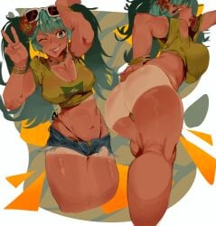 1girls ass belly belly_button big_ass big_breasts big_thighs bikini bottomless brazil brazilian brazilian_female brazilian_miku breasts busty clevage cyan_eyes cyan_hair female female_only hatsune_miku huge_ass huge_thighs idol kneepits large_ass large_breasts large_butt latin_american_hatsune_miku_(meme) legs long_hair looking_at_viewer mostly_clothed pants_down partially_clothed raviravioli ryota_ravioli shiny_skin shirt short_shorts shorts shorts_down solo tagme tan tan-skinned_female tan_body tan_skin tanline tanned thick thick_ass thick_hips thick_thighs thighs thighs_together thong tummy turquoise_eyes turquoise_hair twintails vocaloid yellow_shirt