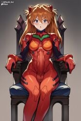 ai_generated asuka_langley_sohryu big_bulge big_cock big_penis bulge evangelion_(mecha) futa_only futanari neon_genesis_evangelion throne