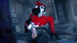 1boy 1girls 3d alternate_version_available animated anus anus_peek ass batman batman:_arkham_knight batman_(series) big_butt big_penis blue_eyes bodysuit bubble_ass bubble_butt dc dc_comics gloves harley_quinn harley_quinn_(classic) high_heels huge_cock leeterr light-skinned_male light_skin lipstick makeup mask no_sound on_top pounding rocksteady_studios smile source_filmmaker squatting straight tight_clothing torn_clothes torn_clothing vaginal vaginal_penetration vaginal_sex video white_skin wide_hips