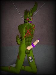 anthro bondage choking drool five_nights_at_freddy's five_nights_at_freddy's_3 gag gagged giant_cock hare male_only masochist penis_plug sex_toy silver_eyes solo solo_male springtrap springtrap_(fnaf) tied_up vibrating_cock_ring