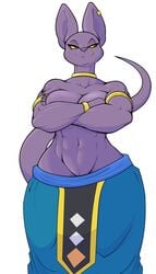 1girls 2020 2020s abs anthro beerus belly_button big_breasts black_eyes breasts clothing crossgender danonymous domestic_cat dragon_ball dragon_ball_super ear_piercing felid feline felis female female_focus female_only furry furry_female genderswap genderswap_(mtf) gold_(metal) gold_jewelry hairless_cat hi_res looking_at_viewer mammal mtf_transformation muscular muscular_female navel no_bra no_panties piercing purple_body purple_skin rule63 rule_63 simple_background solo sphynx_(cat) tail topless white_background yellow_sclera