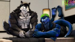 2boys 3d 3d_(artwork) 5_toes anthro canine cobalt_(character) fur furry furry_only gay griff_(rtzero) male male_only rtzero scalie tagme yaoi