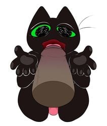 absurd_res anthro black_body black_fur cartoon_network disembodied_penis domestic_cat duo erection felid feline felis fleshysack foreskin fur genitals green_eyes hi_res male male/male male_only mammal mao_mao:_heroes_of_pure_heart naughty_face pawpads penis pleading sheriff_mao_mao_mao