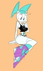 1girls 2d black_panties female female_only herny humanoid jenny_wakeman kindahorneyart my_life_as_a_teenage_robot robot robot_girl robot_humanoid solo stockings tank_top xj-9 xj9