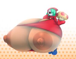 areolae breast_expansion huge_areolae hyper hyper_breasts mario_(series) mega_mushroom metachoke nintendo nipples shy_gal smug solo solo_female super_mario_bros. wardrobe_malfunction