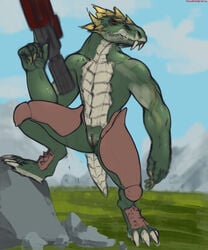 gun humanoid lizard pussy reptile rocket sorlag tagme tail vagina