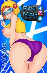 1girls big_ass blue-tinted_eyewear brawl_stars eyewear fanmag_(artist) female hoodie huge_breasts looking_at_viewer max_(brawl_stars) me nipples panties solo streetwear streetwear_max supercell tag