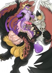 anthro behemoth capcom duo elder_dragon final_fantasy genitals ghrys goo_(disambiguation) goo_creature hi_res hybrid male male/male monster monster_hunter muscular muscular_male nergigante penis purple_body ridged_penis square_enix trencalos video_games vore