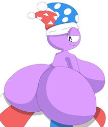 anthro ass big_ass big_breasts big_butt breasts cute cyandrive98 eyelashes fat_ass fat_butt female female_only huge_ass huge_breasts huge_butt kirby_(series) looking_down marx naked nintendo nude nude_female purple_body purple_eyes purple_skin rule_63 solo solo_female