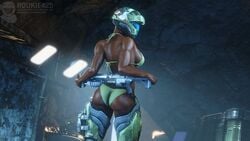 3d bikini dark-skinned_female halo_(series) helmet huge_breasts rookie425 sideboob spartan spartan_(halo)