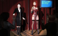 3d ballet_boots clitoris_chain clitoris_piercing clitoris_ring corset dominatrix emma_van_stahl_ii femsub helpless latex posture_collar restrained scared slave slave_auction stockings vibrator