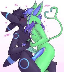 2boys anthro anthro_only big_penis cuchuflin erection espeon femboy furry game_freak girly kissing male male_only nintendo nude penis pokemon pokemon_(species) shiny_pokemon trap umbreon yaoi