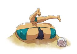 1girls accident asian big_breasts bikini black_hair breasts bulge candice_(icymasamune) clothed clothed_female female female_only funny huge_breasts hyper hyper_breasts icymasamune large_breasts nipple_bulge non-nude small_ass solo top_heavy yellow-skinned_asian