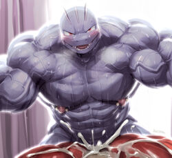 2020 abs ambiguous_gender ambiguous_penetrated anal anal_sex bara barazoku biceps big_muscles blush bodily_fluids cum cum_in_ass cum_inside cum_splatter duo faceless_character genital_fluids hi_res humanoid kuroma looking_at_viewer machoke male male/ambiguous male_focus male_only male_penetrating male_penetrating_ambiguous muscular muscular_humanoid muscular_male narrowed_eyes nintendo nipple_piercing nipples nude open_mouth open_smile pecs penetration piercing pokémon_(species) pokemon pokemon_(species) smile sweat vein veiny_muscles video_games