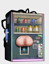 anal anus ass can mmmmmkun puffy_anus pussy soda_can stuck_in_wall sweat vending_machine wet what white_background