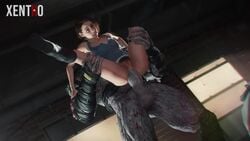 1boy 1girls 3d anal anal_penetration anal_sex animated ass big_dom_small_sub blue_eyes boots bouncing_breasts breasts brown_hair carrying clothing female from_behind grabbing huge_cock interspecies jill_valentine jill_valentine_(sasha_zotova) large_penis legs legs_up looking_down looking_up male moaning monster nemesis_(resident_evil) no_panties no_pants open_mouth penetration penis pussy rape resident_evil resident_evil_3 resident_evil_3_remake shirt short_hair size_difference sound source_filmmaker spread_legs stand_and_carry_position standing_sex testicles tyrant video xentho