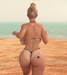 1girls 3d animated ass backboob big_ass bikini blonde_hair blonde_hair_female bouncing_breasts breasts erect_nipples female female_only from_behind hair_bun huge_breasts large_ass mature mature_female milf mostly_nude nipples oiled_skin queen_of_spades queen_of_spades_symbol running samantha_(serge3dx) serge3dx solo swimsuit tanline thick_thighs wide_hips