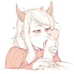 clothed_female_nude_male cock_worship demon_girl fellatio handjob heart-shaped_pupils heart_eyes hearts helltaker horn licking licking_penis modeus_(helltaker) oral penis_worship pinktaco sketch smooth_skin sweater tongue turtleneck