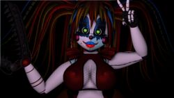 3d baby_(fnafsl) breasts circus_baby circus_baby_(fnaf) five_nights_at_freddy's five_nights_at_freddy's:_sister_location green_eyes rckke red_hair scrap_baby scrap_baby_(fnaf) scrap_baby_(rckke) sex solo