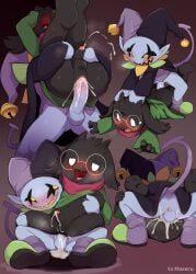 2023 2_horns absurd_res anthro anthro_penetrated anus archived_source ass ball_lick balls bent_over black_glans black_hair black_horn black_penis black_sclera blue_balls blue_body blue_penis blue_sclera bovid butt butt_grab caprine clothing cum cum_in_ass cum_inside darkner deltarune digital_media_(artwork) duo erection eyewear fool's_hat from_behind_position fur genitals glans glasses goat grin hair hand_on_ass handgear handwear hat hi_res humanoid internal internal_anal jevil_(deltarune) licking male male/male male_only mammal manmosu_marimo penetration penis ralsei ralsei_with_black_fur sex undertale_(series)
