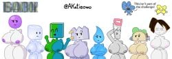 bfb battle_for_bfdi battle_for_dream_island bfdi jnj jacknjellify osc object_show object_show_community object_shows akatieowo bleh_(bfdi) book_(bfdi) ice_cube_(bfdi) dora_(bfdi) teardrop_(bfdi) gaty_(bfdi) saw_(bfdi) lollipop_(bfdi) taco_(bfdi) 8girls female female_focus female_only four_(bfb) x_(bfb) x_finds_out_his_value xfohv breasts nipples thick_thighs brown_hair brown_hair_female object_head algebralien