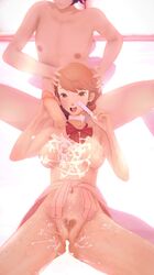 covered_in_cum cum makoto_yuki persona persona_3 persona_3_portable positive_pregnancy_test pregnancy_test sex yukari_takeba