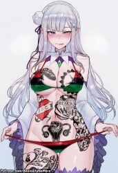 emilia (re:zero) from blacked by basicallynomore